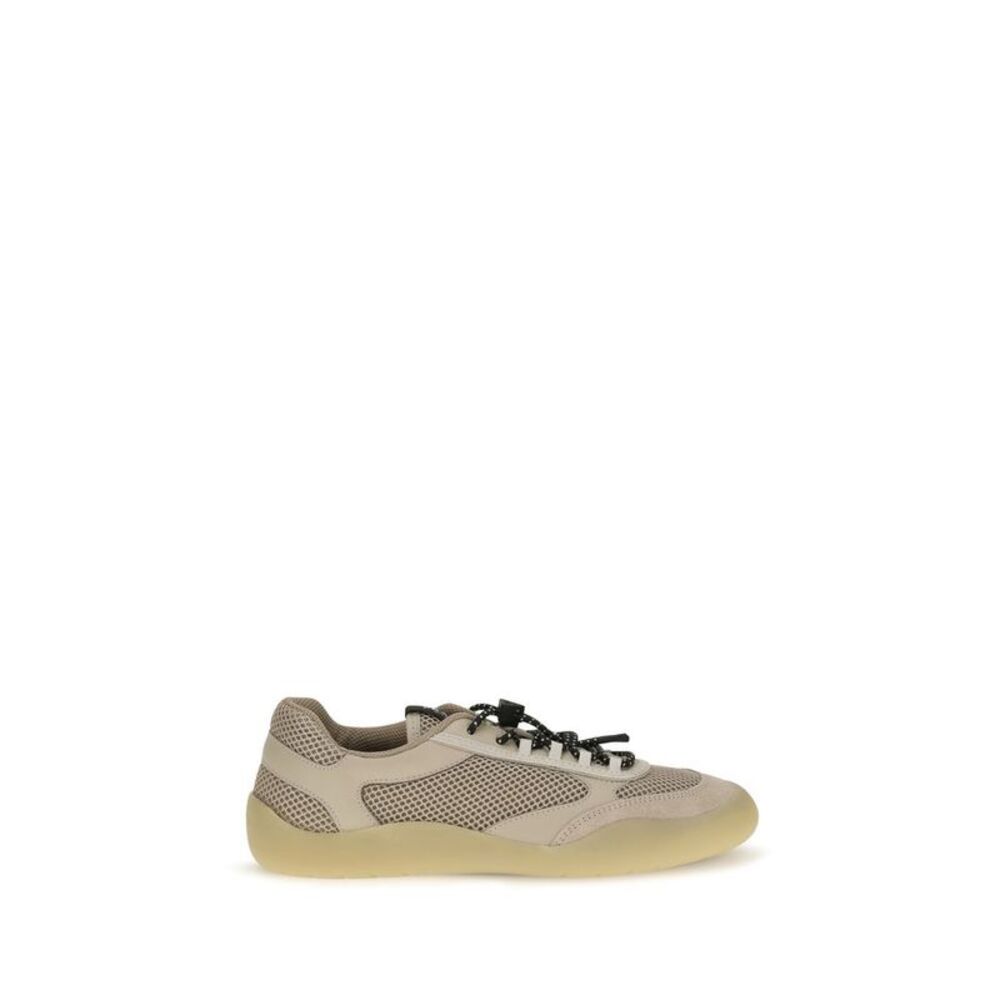 Prada Beige Calf Leather Bos Taurus Athletic Women's Sneakers